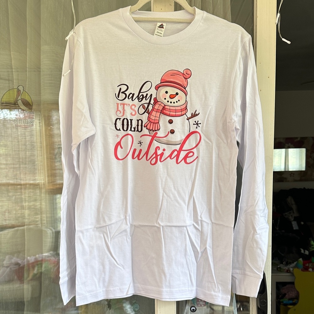 White Snowman cute Long Sleeve Shirt